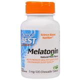 Мелатонін, Doctor's Best, м'ятний смак, 5 мг, 120 жувальних таблеток, фото