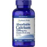 Кальцій і вітамін Д3, Absorbable Calcium with Vitamin D3, Puritan's Pride, 1200 мг / 1000 МО, 200 гелевих капсул - фото