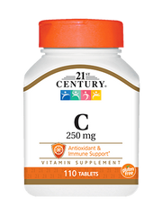 Витамин С, Vitamin C, 21st Century, 250 мг, 110 таблеток - фото
