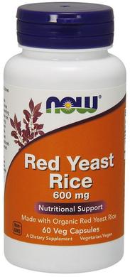 Красный дрожжевой рис, Red Yeast Rice, Now Foods, 600 мг, 60 капсул - фото