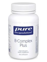 Витамин B (сбалансированная витаминная формула), B-Complex Plus, Pure Encapsulations, 120 капсул - фото