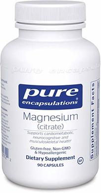 Магній (як цитрат), Magnesium (citrate), Pure Encapsulations, 90 капсул - фото
