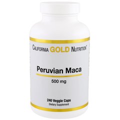 Мака перуанская, California Gold Nutrition, 500 мг, 240 капсул - фото