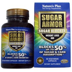 Контроль сахара, Sugar Armor, Nature's Plus, 60 вегетарианских капсул - фото