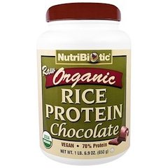 Рисовый протеин, Raw Rice Protein, NutriBiotic, вкус шоколада, органик, 650 г - фото