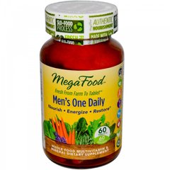 Витамины для мужчин, Men's One Daily, Mega Food, без железа, 1 в день, 60 таблеток - фото