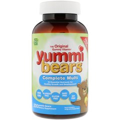 Hero Nutritional Products, Yummi Bears, Мультивитаминный комплекс для детей, натуральные вкусы клубники, апельсина и ананаса, 200 мармеладных мишек (HNP-68003) - фото