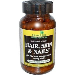 Вітаміни для чоловіків (волосся, шкіра, нігті), Hair, Skin & Nails, FutureBiotics, 135 таблеток - фото