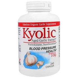 Экстракт чеснока для нормализации артериального давления, Aged Garlic Extract, Wakunaga - Kyolic, 240 капсул - фото