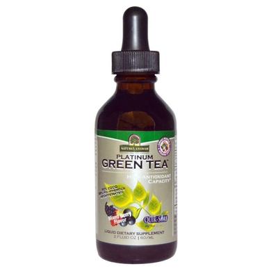 Зеленый чай (Platinum Green Tea), Nature's Answer, ягоды, 60 мл - фото