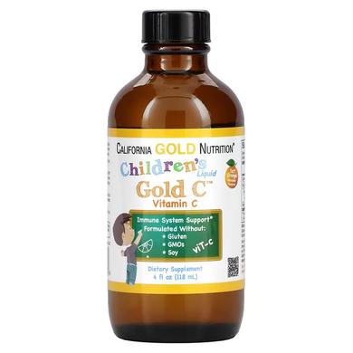 Витамин C для детей, Children's Vitamin C, California Gold Nutrition, жидкий, 118 мл - фото