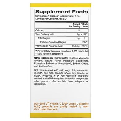 Витамин C для детей, Children's Vitamin C, California Gold Nutrition, жидкий, 118 мл - фото