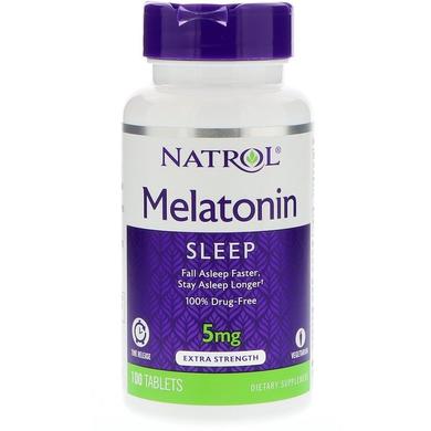 Мелатонін, Melatonin, Natrol, 5 мг, 100 таблеток - фото