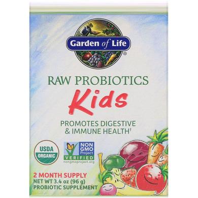 Пробиотики для детей, Organic Raw Probiotics Kids, Garden of Life, 97 г - фото
