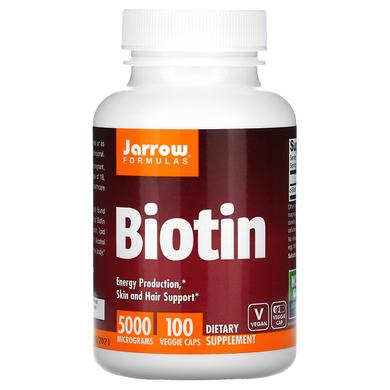 Биотин, Biotin, Jarrow Formulas, 5000 мкг, 100 капсул - фото
