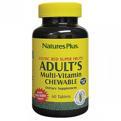 Мультивитамины для взрослых, Natures Plus, вкус ягод, 60 жевательных таблеток - фото