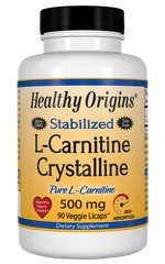 L- Карнітин, L-Carnitine Crystalline, Healthy Origins, 500 мг, 90 капсул - фото