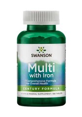 Мультивітаміни з залізом, Multi with Iron Century Formula, Swanson, 130 таблеток - фото