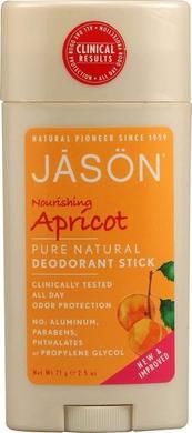 Дезодорант, питательный абрикос, Deodorant Stick, Jason Natural, 71 г - фото