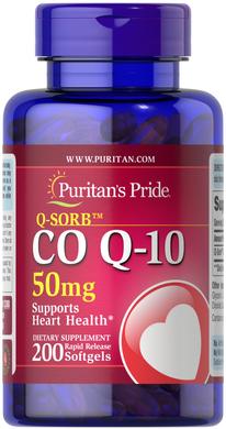 Коензим Q-10 Q-SORB ™, Q-SORB ™ Co Q-10, Puritan's Pride, 50 мг, 200 капсул - фото