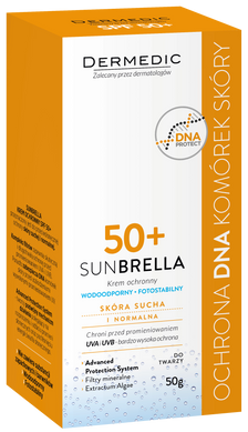 SPF 50+ солнцезащитный крем для сухой и нормальной кожи, Dermedic, 50 мл - фото