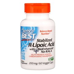 R липоевая кислота, R-Lipoic Acid, Doctor's Best, 200 мг, 60 капсул - фото