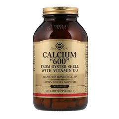 Кальций из раковин устриц, Calcium "600", Solgar, 240 таблеток - фото
