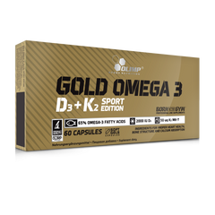 Омега-3 риб'ячий жир, Gold Omega 3 D3+K2 sport edition, Olimp, 30 капсул - фото