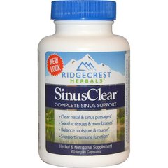 Комплекс для защиты носовых пазух, Sinus Clear, RidgeCrest Herbals, 60 растительных капсул - фото