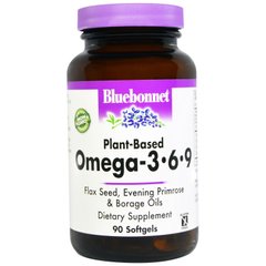 Омега 3 6 9, Omega-3 & 6 & 9, Bluebonnet Nutrition, 90 капсул - фото