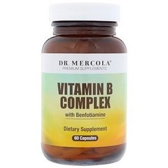 Витамины группы В с бенфотиамином, Vitamin B Complex, Dr. Mercola, 60 капсул - фото