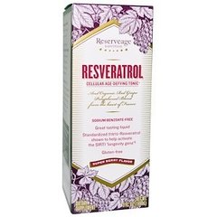 Ресвератрол, омоложение клеток, Resveratrol, ReserveAge Nutrition, вкус ягод, 148 мл - фото