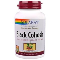 Клопогон (Цимицифуга), Black Cohosh, Solaray, 545 мг, 120 капсул - фото