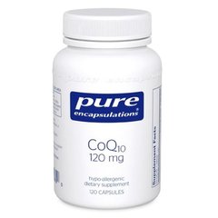 Коензим Q10, CoQ10, Pure Encapsulations, 120 мг, 120 капсул - фото