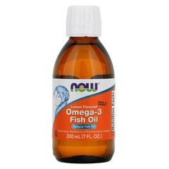 Рыбий жир жидкий, Omega-3 Fish Oil, Now Foods, лимон, 200 мл - фото
