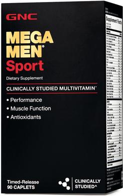 Витамины и минералы, MEGA MEN SPORT, Gnc, 180 капсул - фото