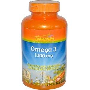Омега 3, Omega 3, Thompson, 1000 мг, 100 капсул - фото