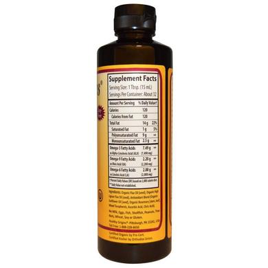 Льняное масло, Flax Oil, Ultra Lignan, Healthy Origins, органик, 473 мл - фото