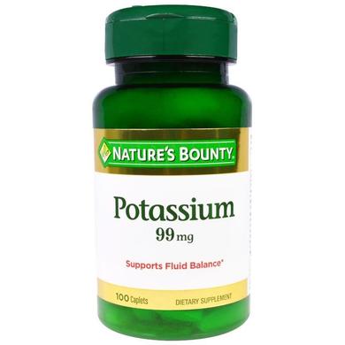Калій, Potassium, Nature's Bounty, 99 мг, 100 таблеток - фото