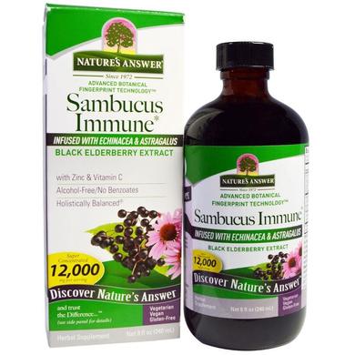 Бузина для імунітету, Sambucus Immune, Nature's Answer, 12000 мг, 240 мл - фото
