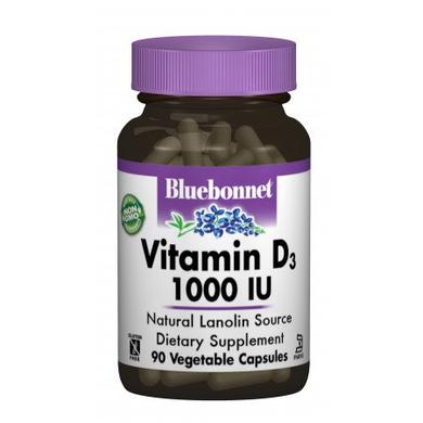Вітамін D3 1000IU, Bluebonnet Nutrition, 90 гелевих капсул - фото
