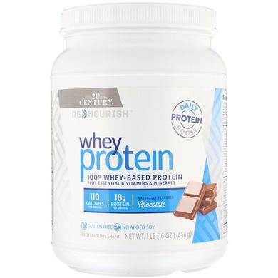 Сывороточный протеин, Whey Protein, 21st Century, шоколад, 454г - фото