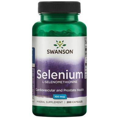 Селен (L-Селенометіонін), Selenium, Swanson, 100 мкг, 200 капсул - фото