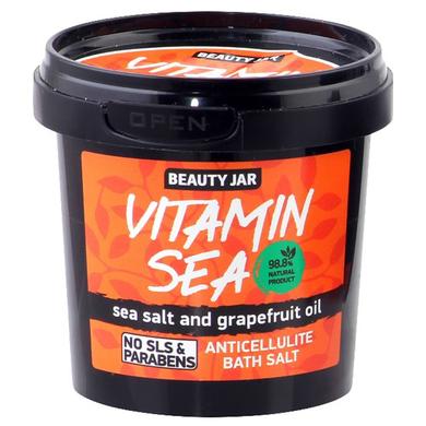 Сіль для ванни морська, антицелюлітна з маслом грейпфрута "Vitamin Sea", Anticellulite Bath Salt, Beauty Jar, 150 г - фото