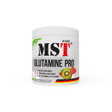 Глютамін, Glutaminee Pro (Glutamine + L Alanine), MST Nutrition, смак полуниця-ківі, 315 г - фото