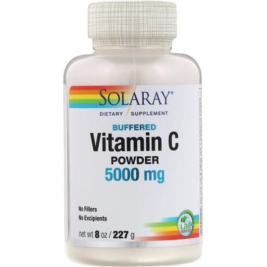 Вітамін С, Vitamin C Powder, Solaray, порошок, 5000 мг, 227 г - фото