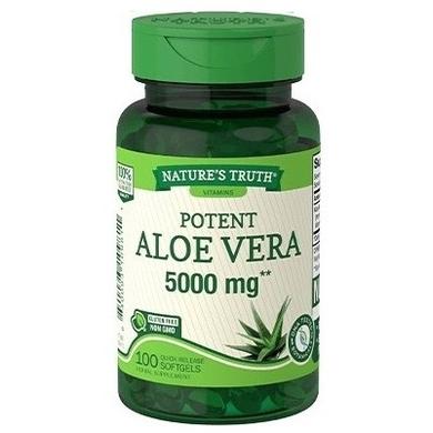 Алоэ вера, Aloe Vera, 5000 мг, Nature's Truth, 100 мягких таблеток - фото
