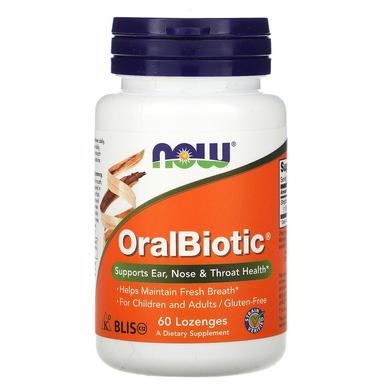 Пробиотики (орал), OralBiotic, Now Foods, 60 таблеток для рассасывания - фото