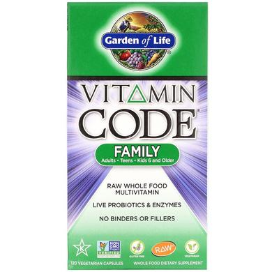 Мультивитамины для всей семьи, Vitamin Code Family, Garden of Life, 120 капсул - фото