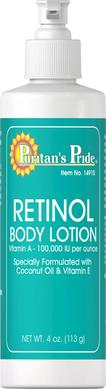 Ретинол лосьйон для тіла вітамін А, Retinol Body Lotion Vitamin A, Puritan's Pride , 100000 МО, 118 мл - фото